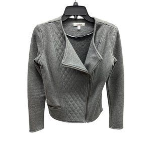 Athleta Belvedere Gray Quilted Asymmetrical Zip Moto Jacket XS